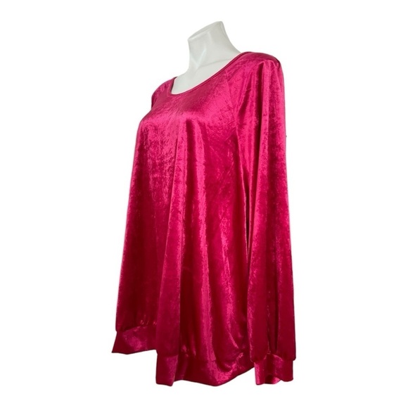 ANTHROPOLOGIE Maeve Candace Velvet Puff Sleeve Top Hot Pink Size 3X - Picture 4 of 9